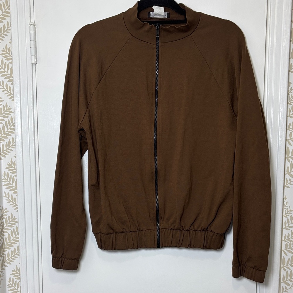 SWANK Women’s Chocolate Zip-Up Bomber Jacket Plus Size 1X